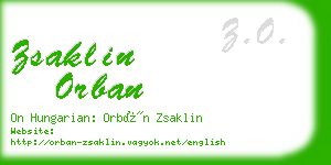 zsaklin orban business card